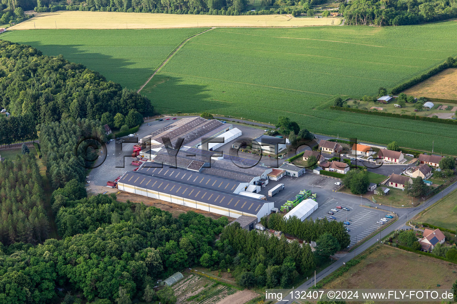 Aerial photograpy of Metaseval in Semur-en-Vallon in the state Sarthe, France