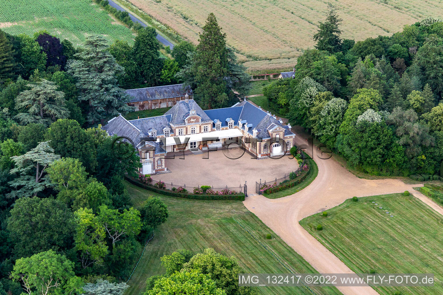 Le Domaine de La Pierre in Coudrecieux in the state Sarthe, France out of the air
