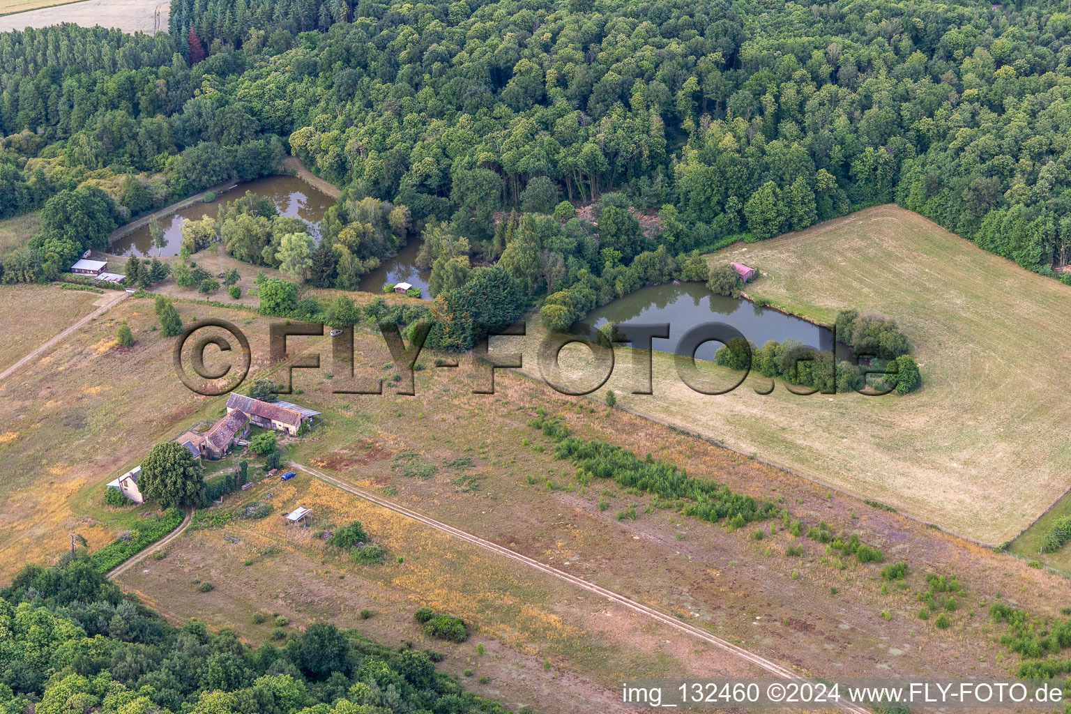 Oblique view of Dollon in the state Sarthe, France