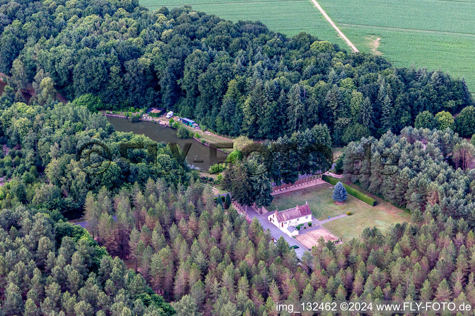 Dollon in the state Sarthe, France from above