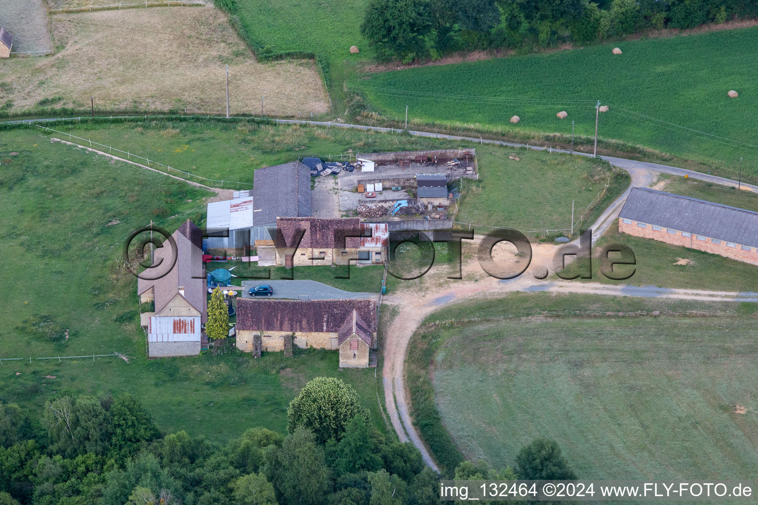 Semur-en-Vallon in the state Sarthe, France seen from above