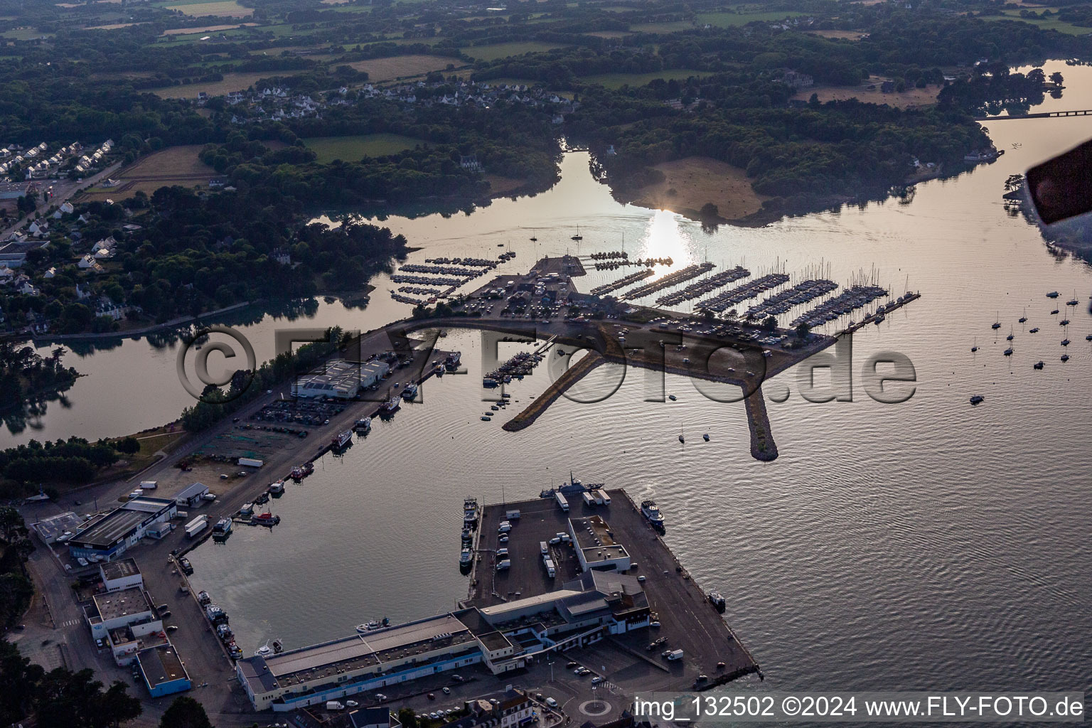 Aerial photograpy of Marina - Port de Plaisance in Loctudy in the state Finistere, France