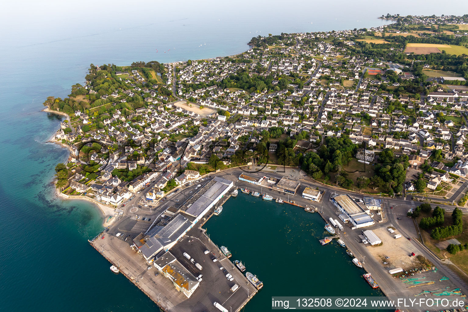 Oblique view of Loctudy in the state Finistere, France