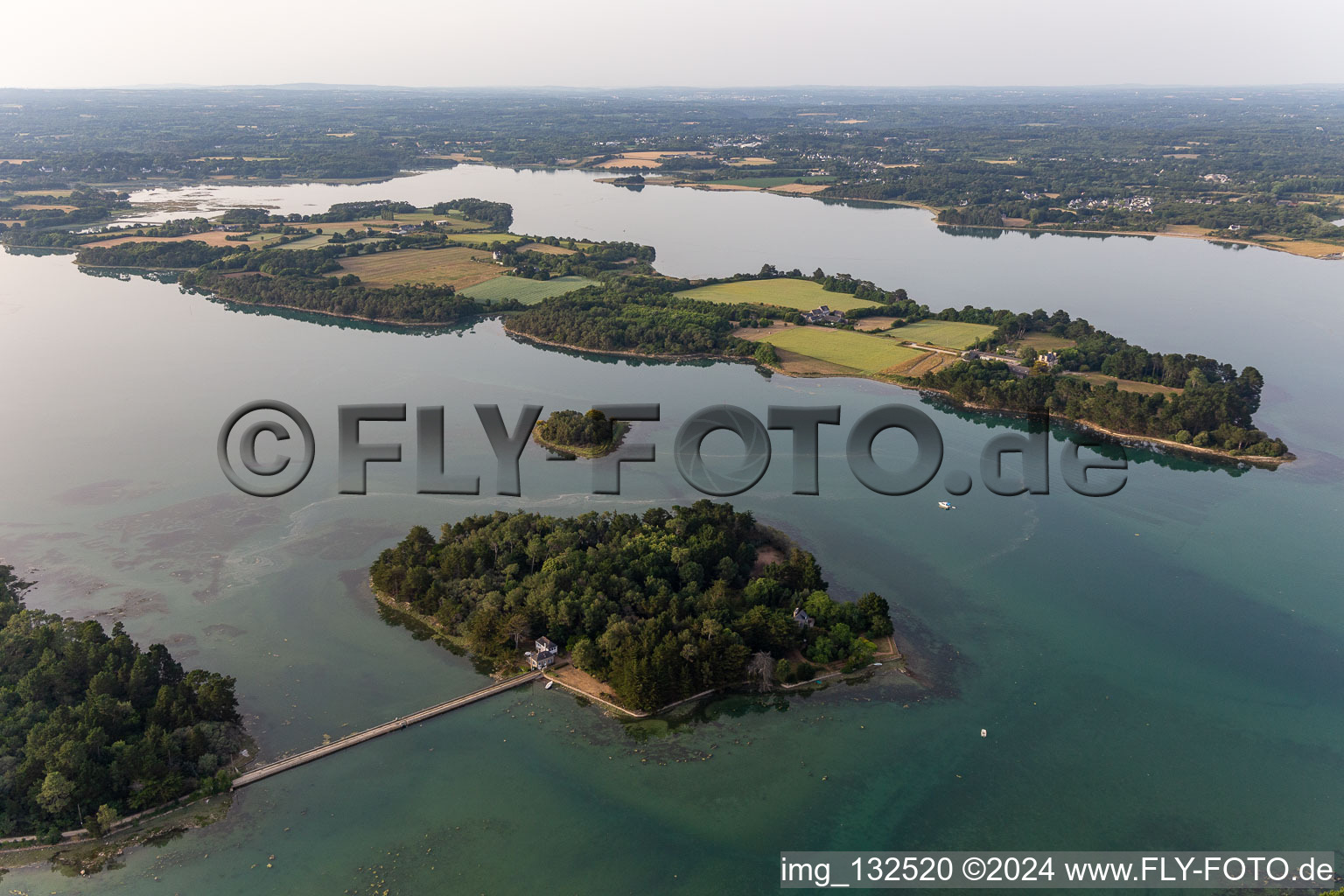 Aerial view of Queffen Island in Loctudy in the state Finistere, France