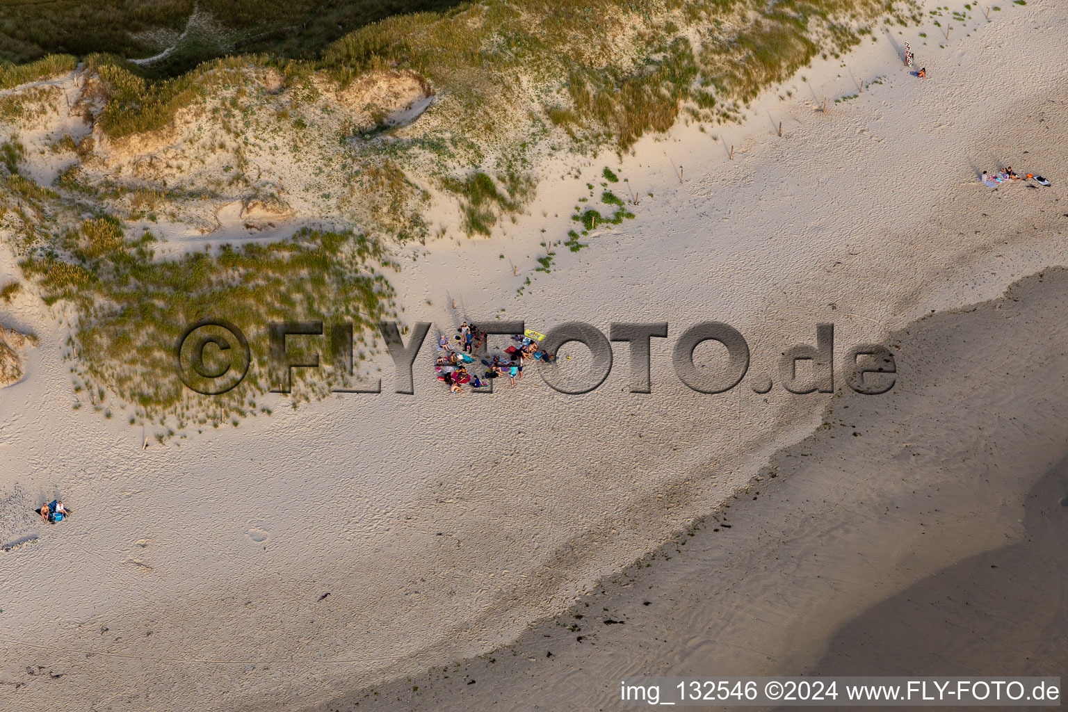 Aerial view of Tronoën Beach in Saint-Jean-Trolimon in the state Finistere, France