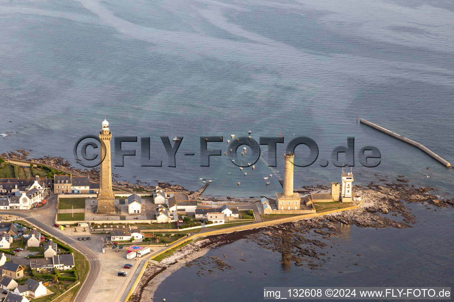 Phare d'Eckmühl and the Old Lighthouse of Penmarch in Penmarch in the state Finistere, France