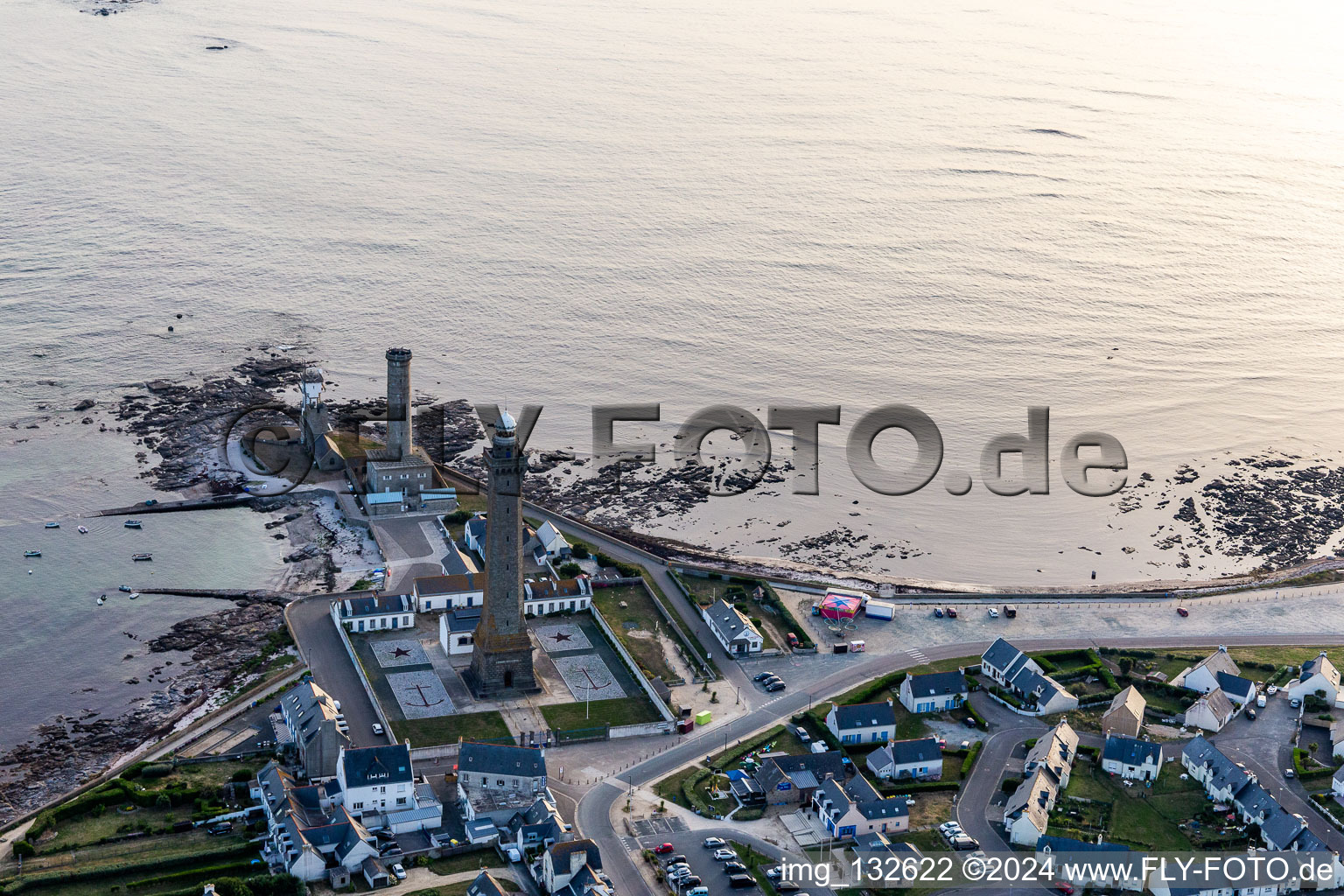 Phare d'Eckmühl and the Old Lighthouse of Penmarch in the district St-Guenole-St Pierre in Penmarch in the state Finistere, France