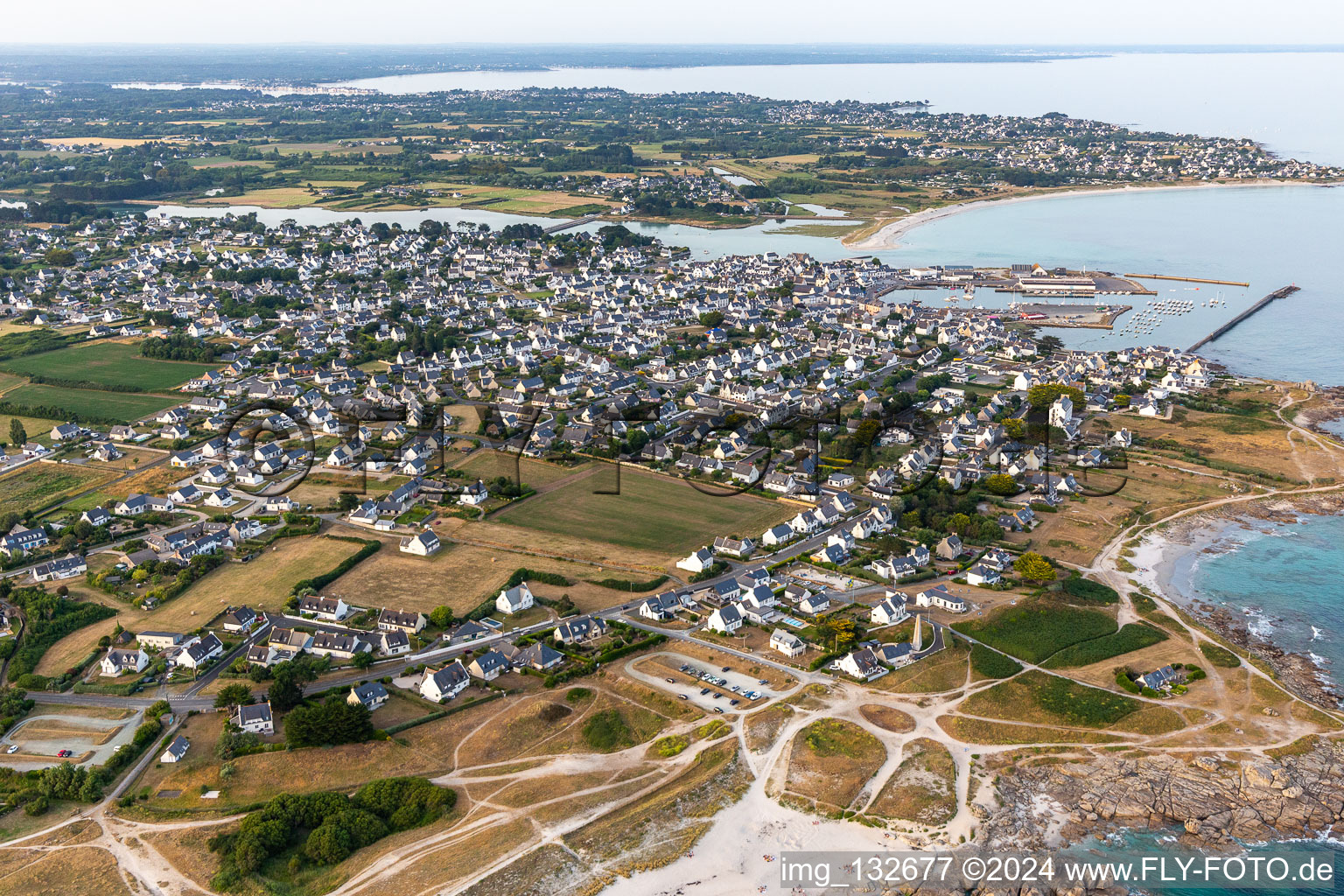 Plobannalec-Lesconil in the state Finistere, France from above