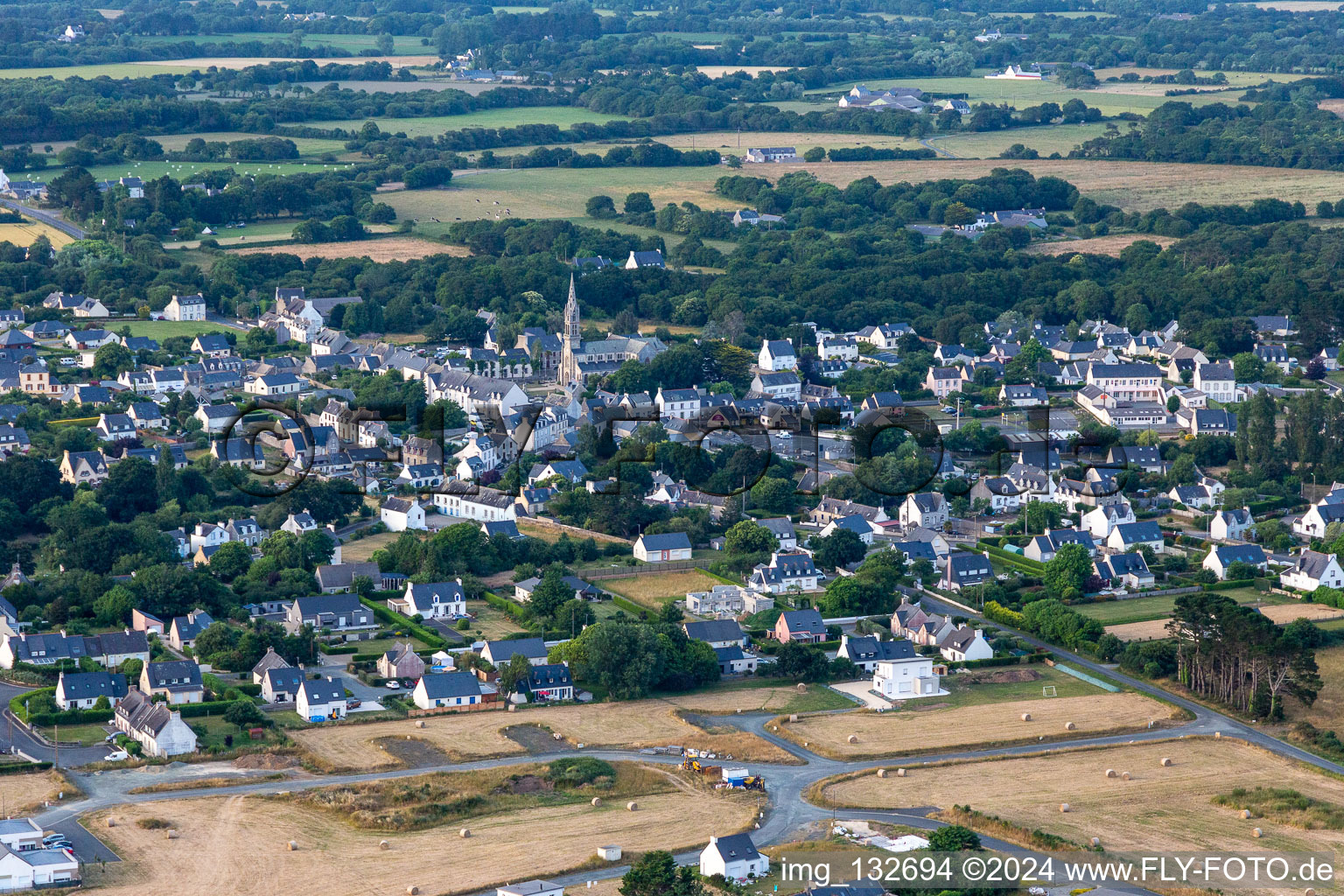 Plobannalec-Lesconil in the state Finistere, France out of the air