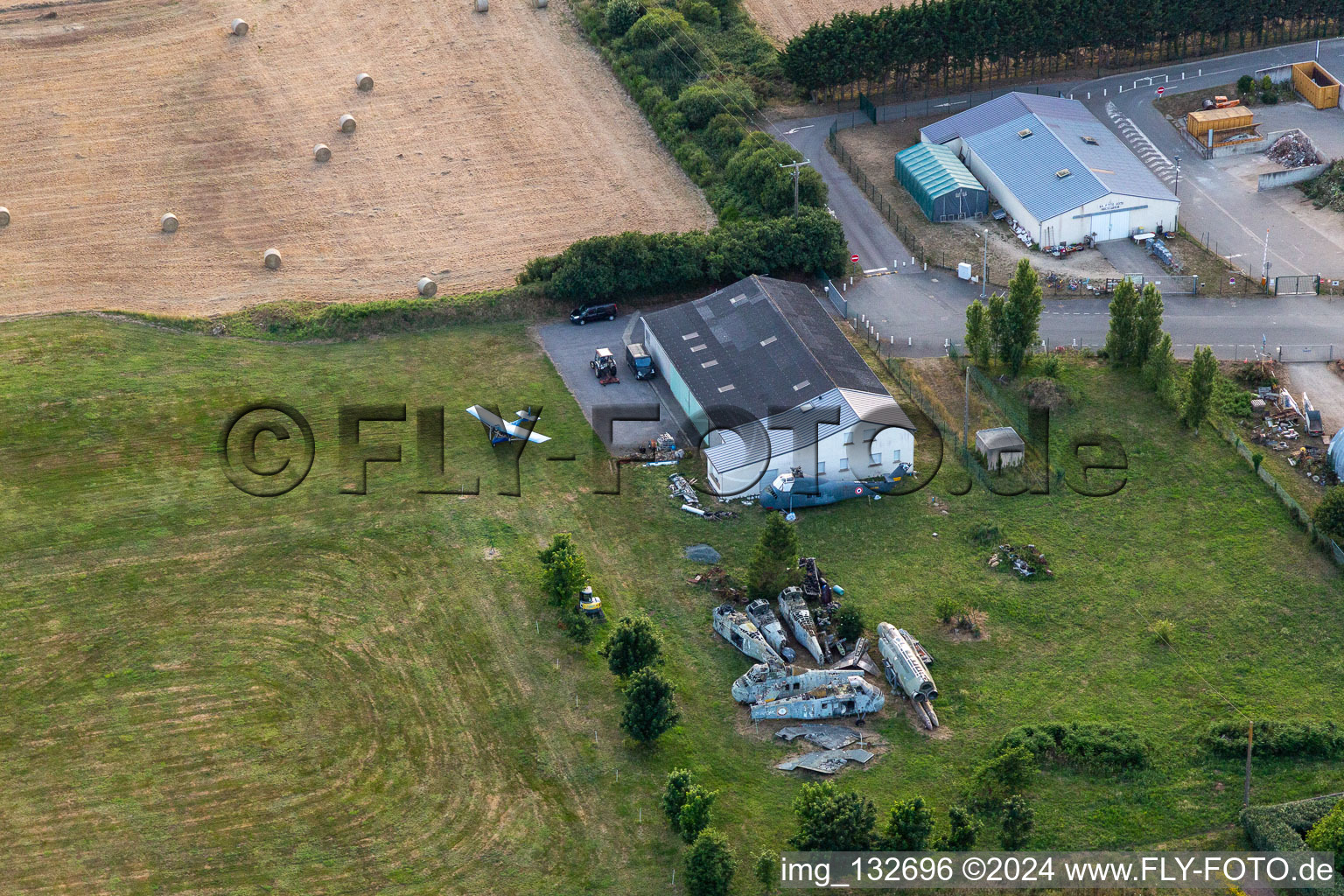 Aerial view of Platform ULM Buhannic Claude in Plobannalec-Lesconil in the state Finistere, France