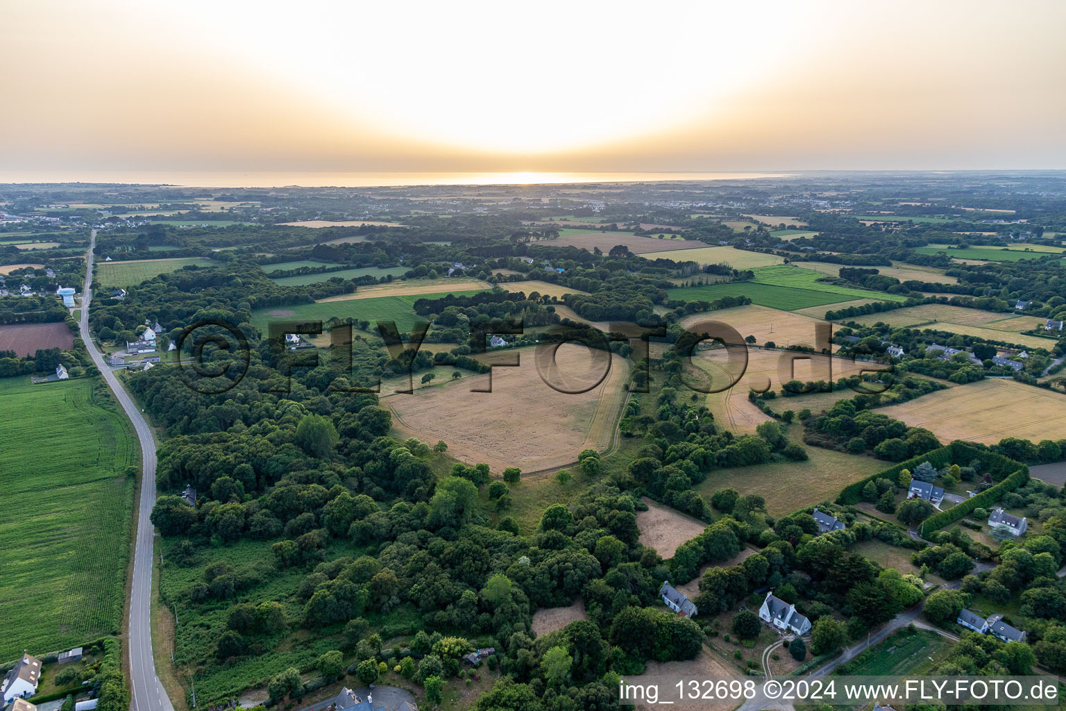 Plobannalec-Lesconil in the state Finistere, France seen from above