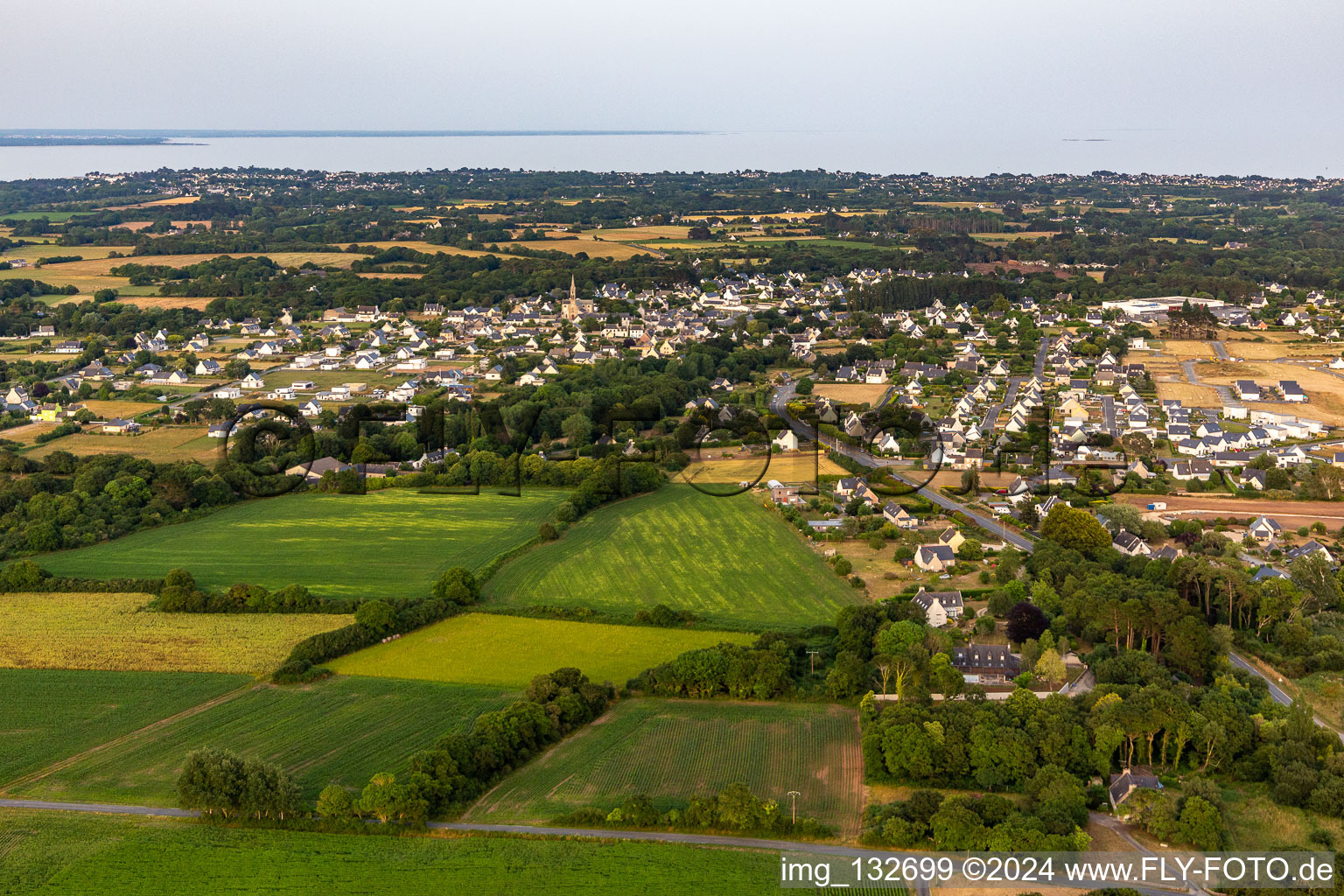 Plobannalec-Lesconil in the state Finistere, France from the plane