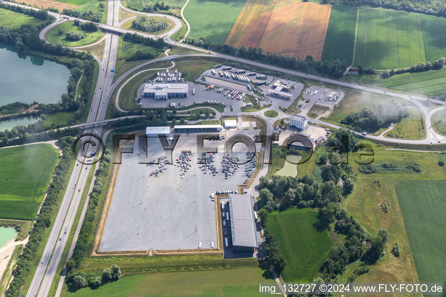 Esso Autohof Pilsting and car auction house Copart Deutschland GmbH - Munich location in Pilsting in the state Bavaria, Germany