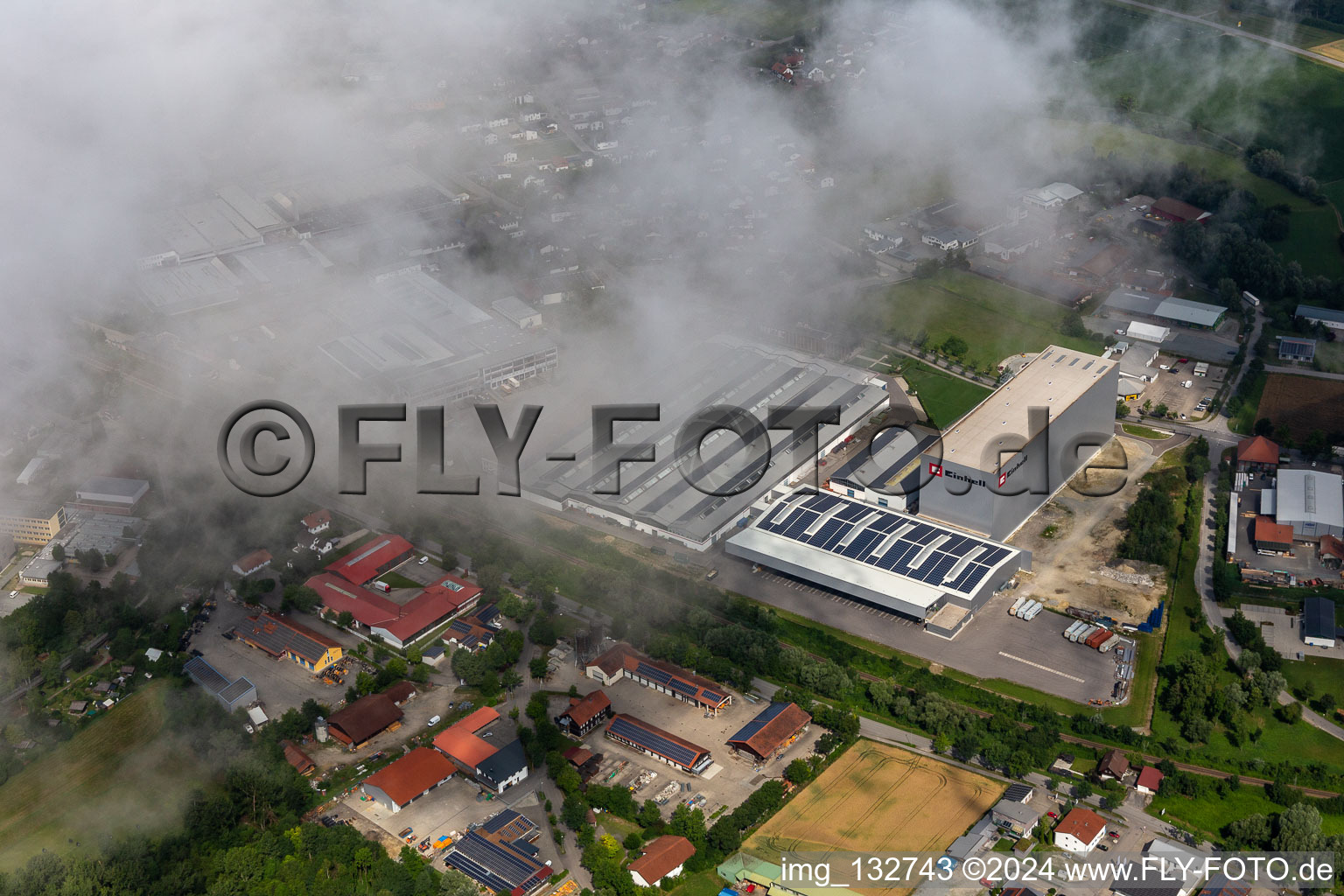 Aerial photograpy of Einhell Germany AG in Landau an der Isar in the state Bavaria, Germany