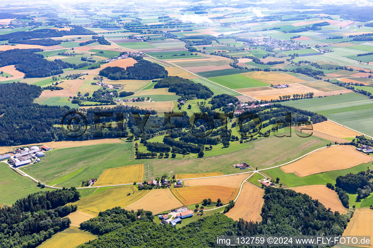 Aerial photograpy of Golf Club Schlossberg eV in the district Altersberg in Reisbach in the state Bavaria, Germany