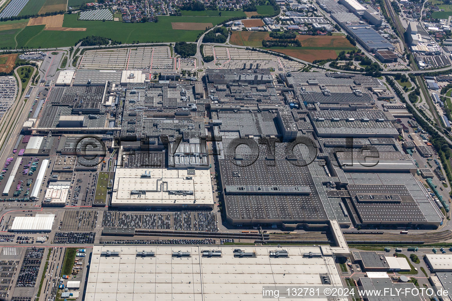 BMW Plant 2.40 in the district Höfen in Dingolfing in the state Bavaria, Germany out of the air