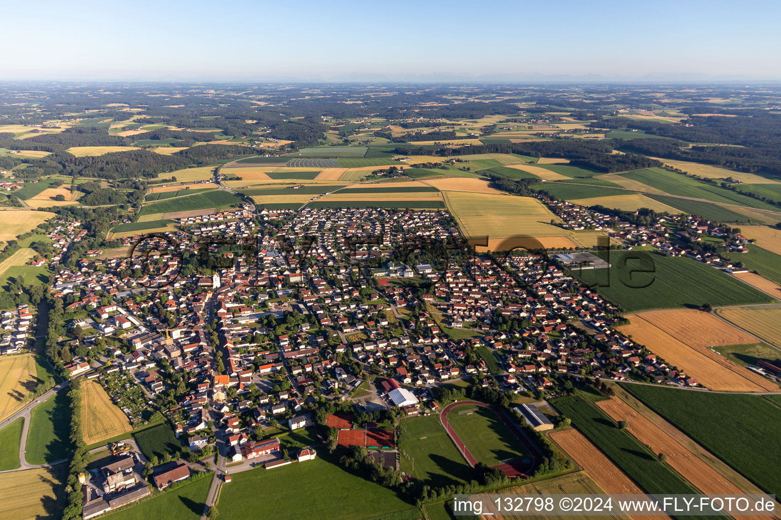 Oblique view of Reisbach in the state Bavaria, Germany