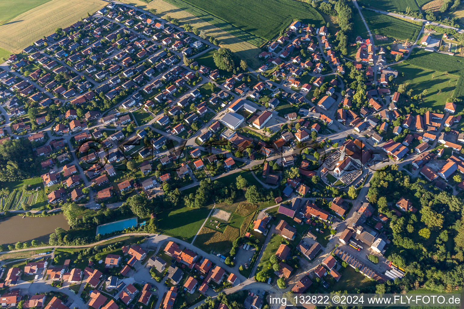 Aerial view of Malgersdorf in the state Bavaria, Germany