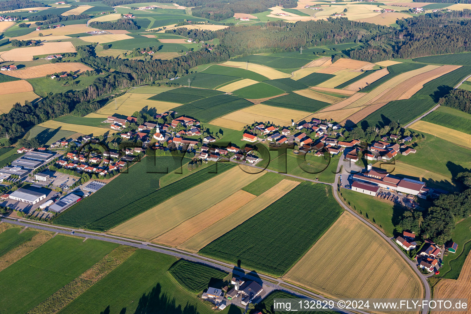 Aerial view of District Hainberg in Arnstorf in the state Bavaria, Germany