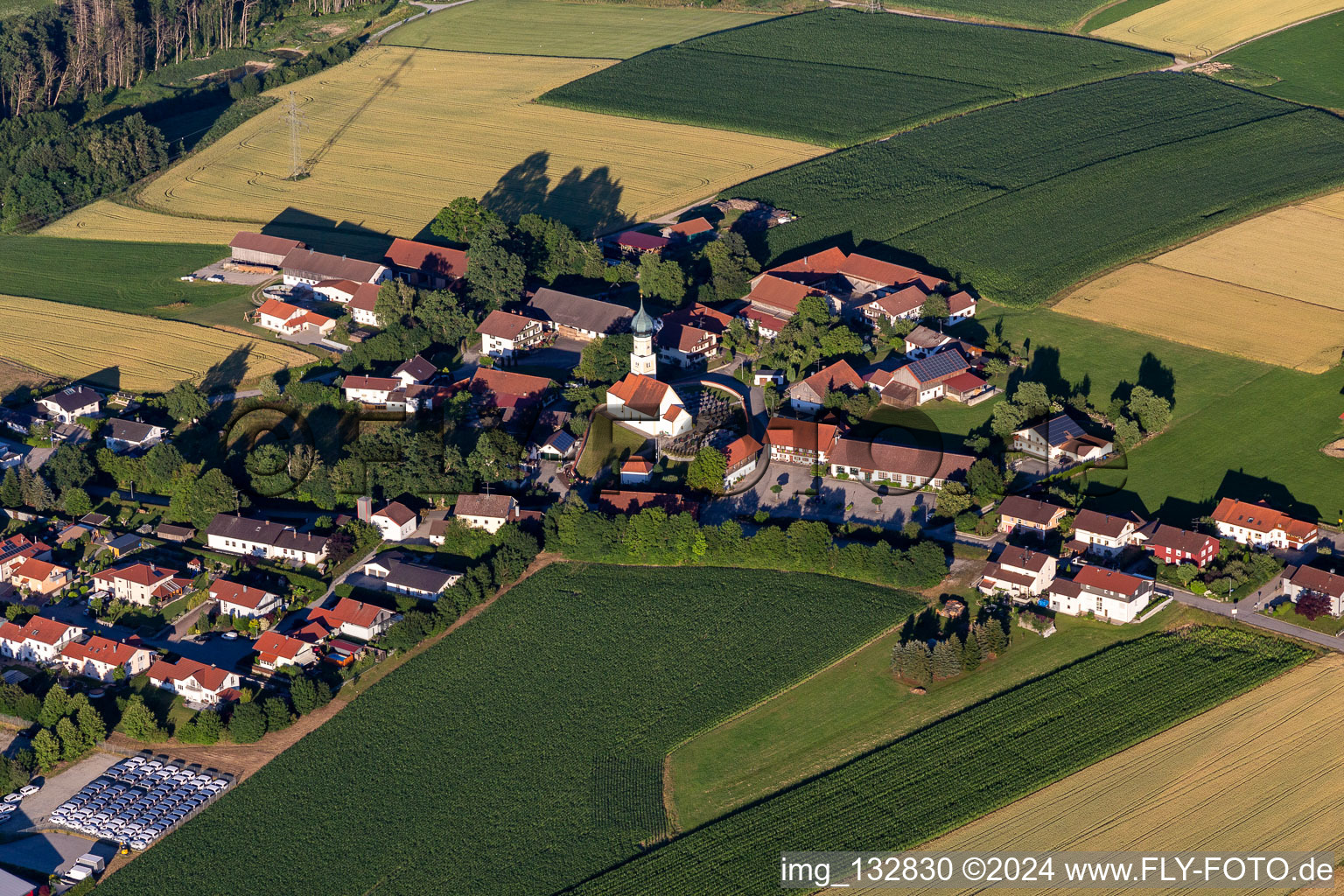 Aerial photograpy of District Hainberg in Arnstorf in the state Bavaria, Germany