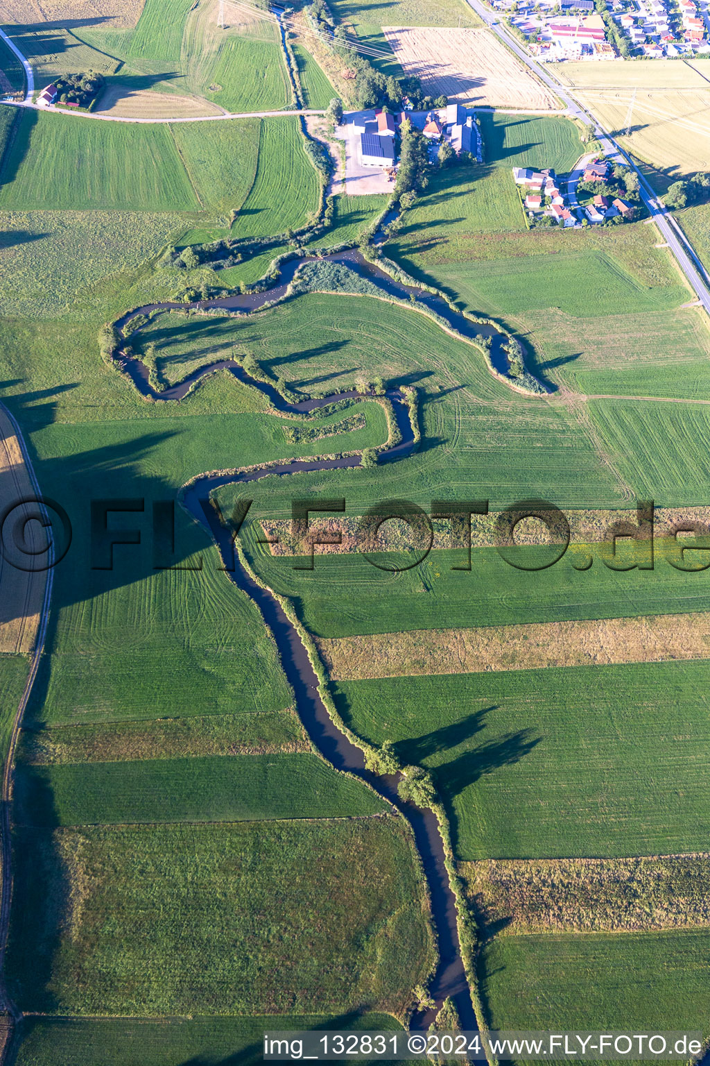 River loops of the Kollbach near Hainberg in the district Eiselstorf in Arnstorf in the state Bavaria, Germany