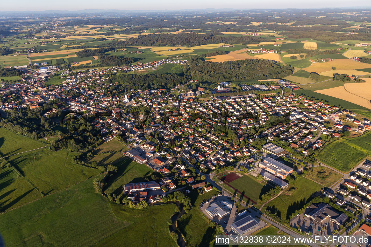 Aerial photograpy of Arnstorf in the state Bavaria, Germany