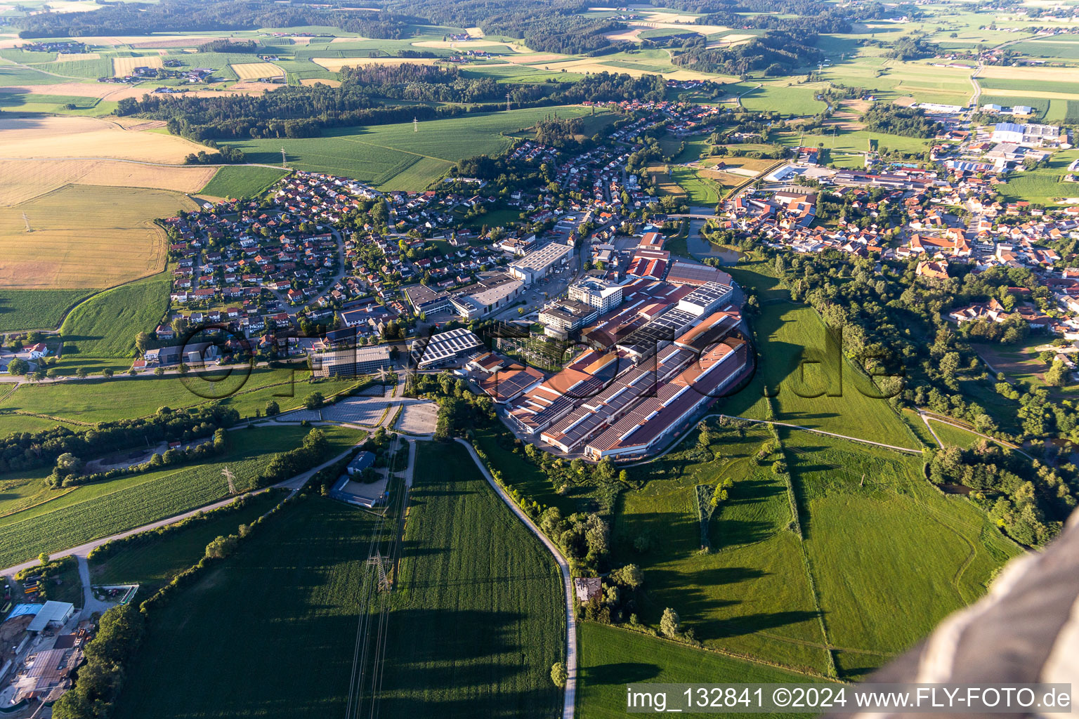 Oblique view of Arnstorf in the state Bavaria, Germany