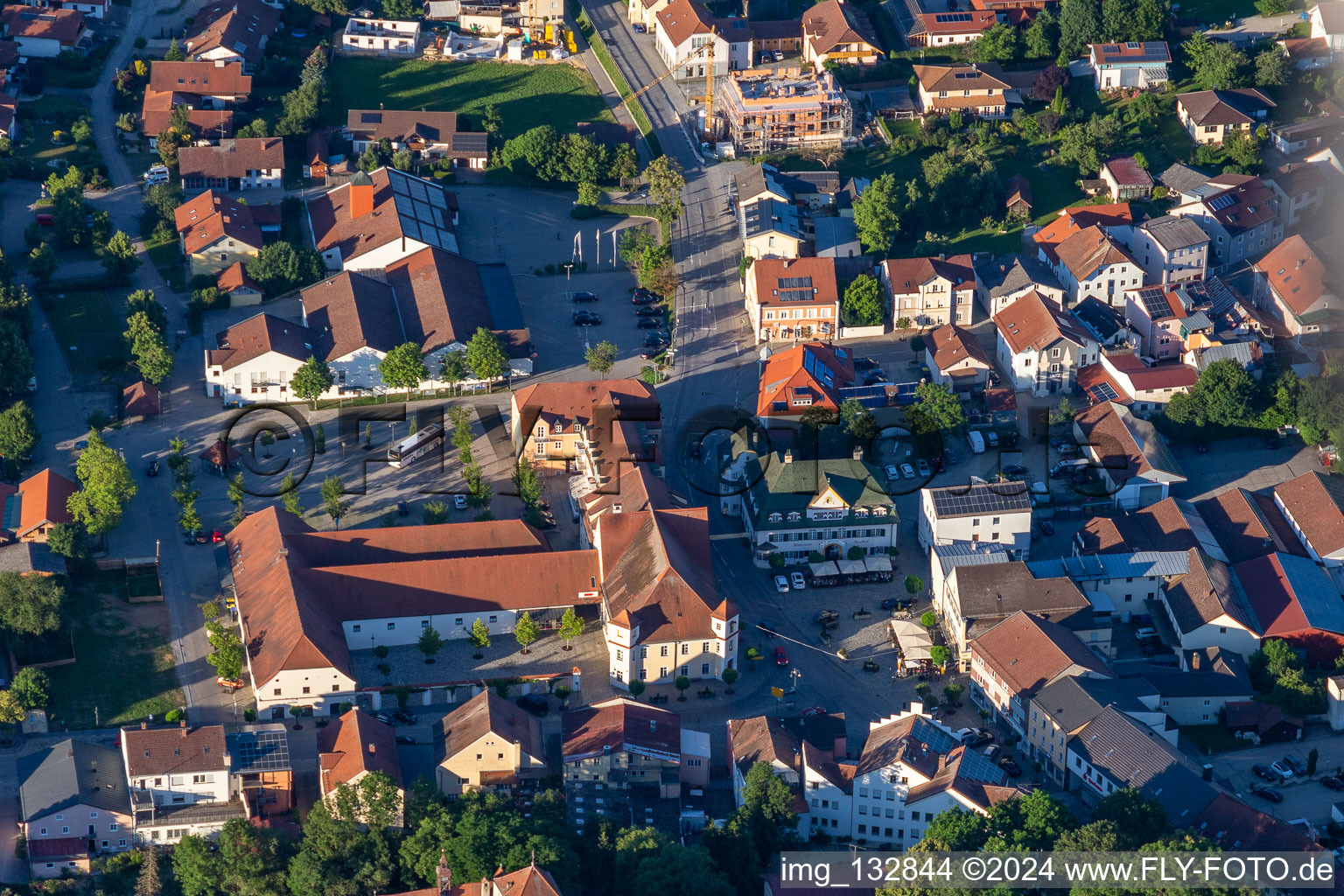 Arnstorf in the state Bavaria, Germany from above