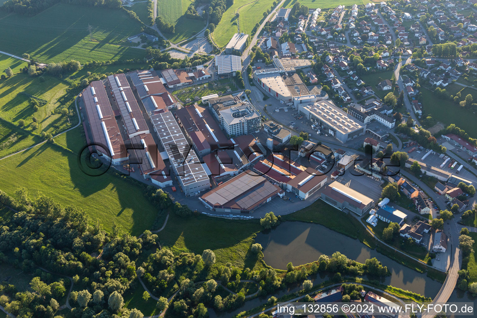 Aerial photograpy of Lindner Group in Arnstorf in the state Bavaria, Germany