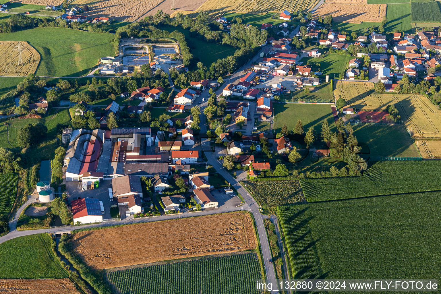 Aerial photograpy of District Schmiedorf in Roßbach in the state Bavaria, Germany