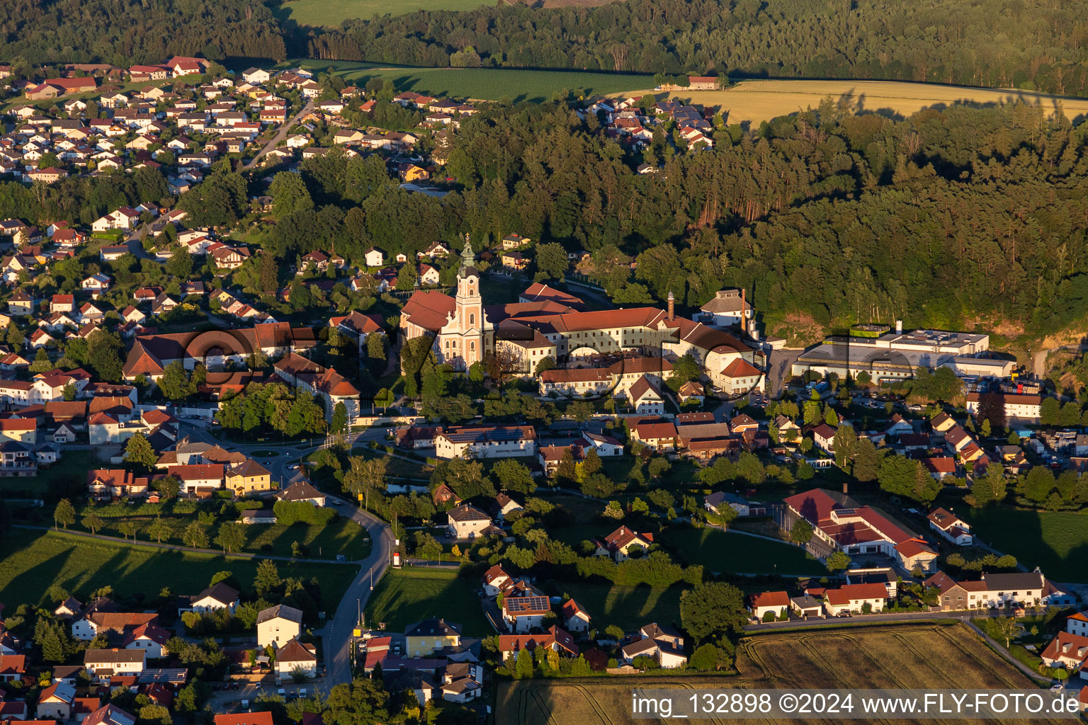 Aerial photograpy of District Sankt Peter in Aldersbach in the state Bavaria, Germany