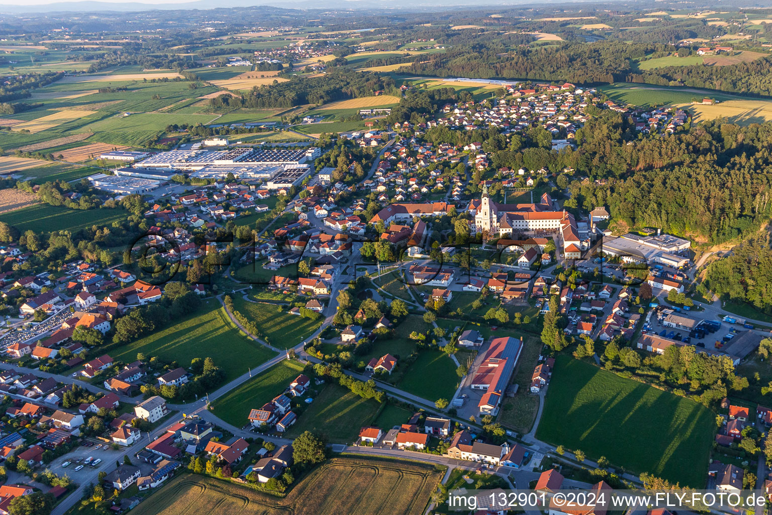 District Sankt Peter in Aldersbach in the state Bavaria, Germany from above