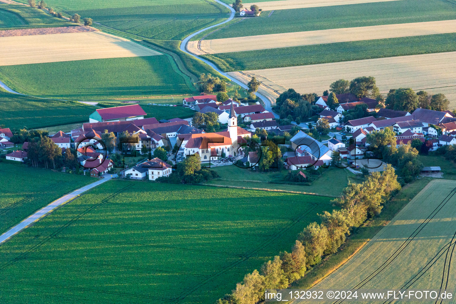 Aerial photograpy of District Kirchdorf bei Osterhofen in Osterhofen in the state Bavaria, Germany