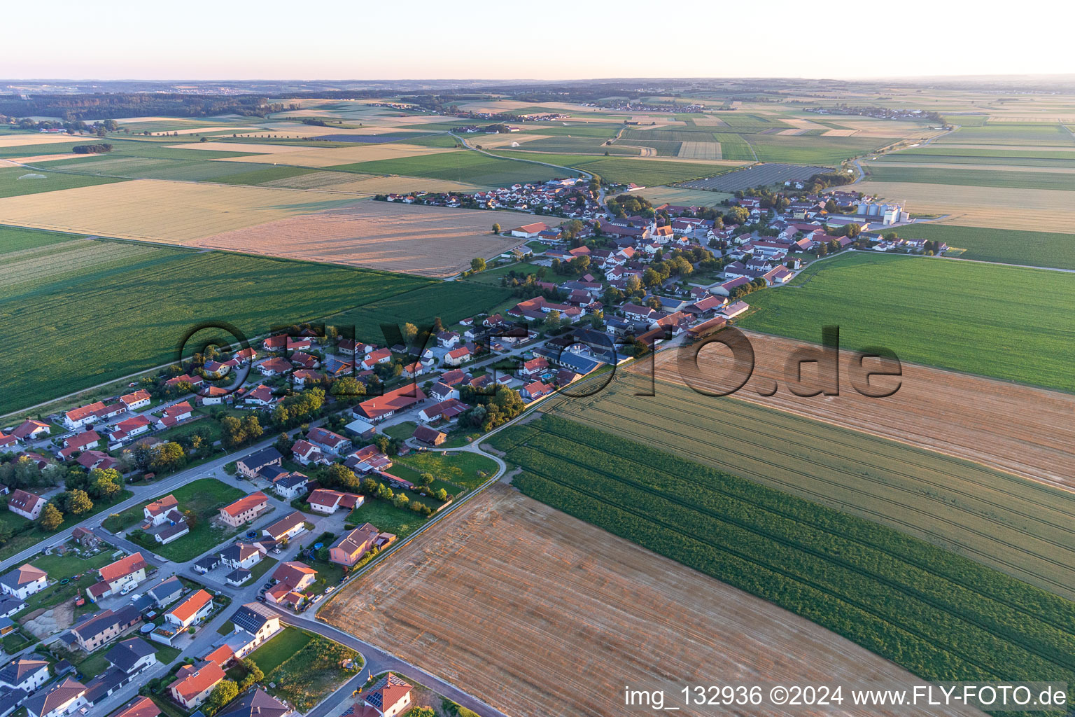 Aerial view of Buchhofen in the state Bavaria, Germany