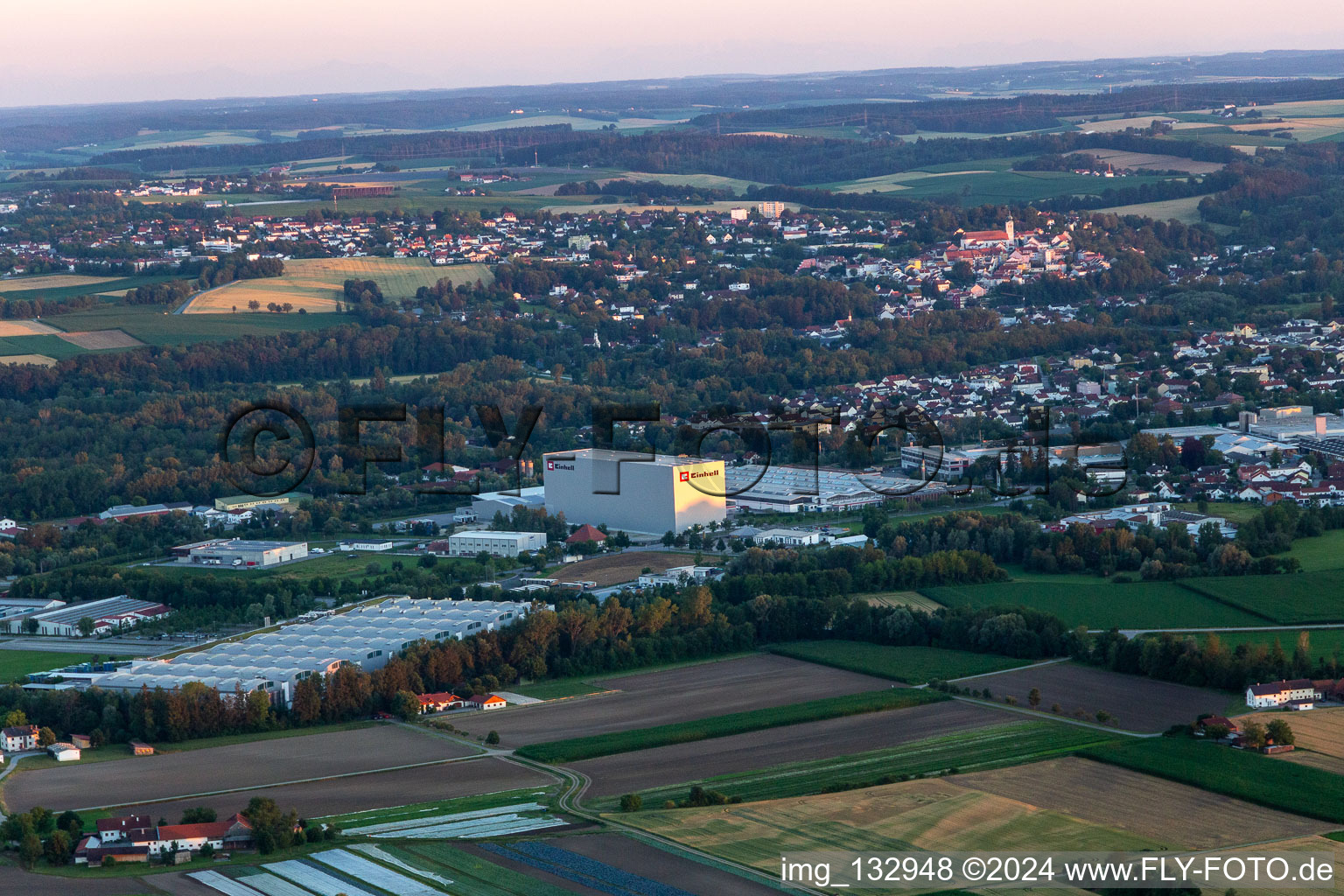 Einhell Germany AG in Landau an der Isar in the state Bavaria, Germany from above