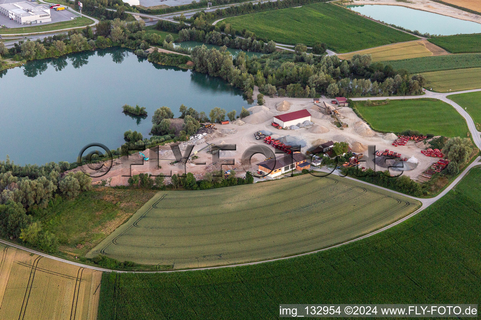 Haas gravel pit in Pilsting in the state Bavaria, Germany