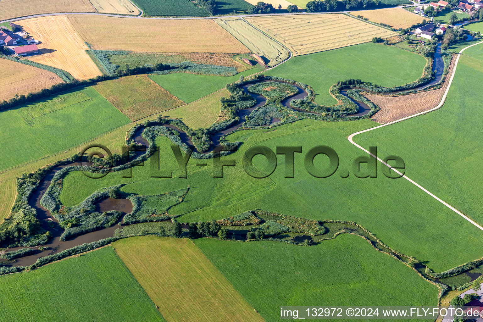 Meander of the Vils at Frontenhausen in the district Biegendorf in Frontenhausen in the state Bavaria, Germany