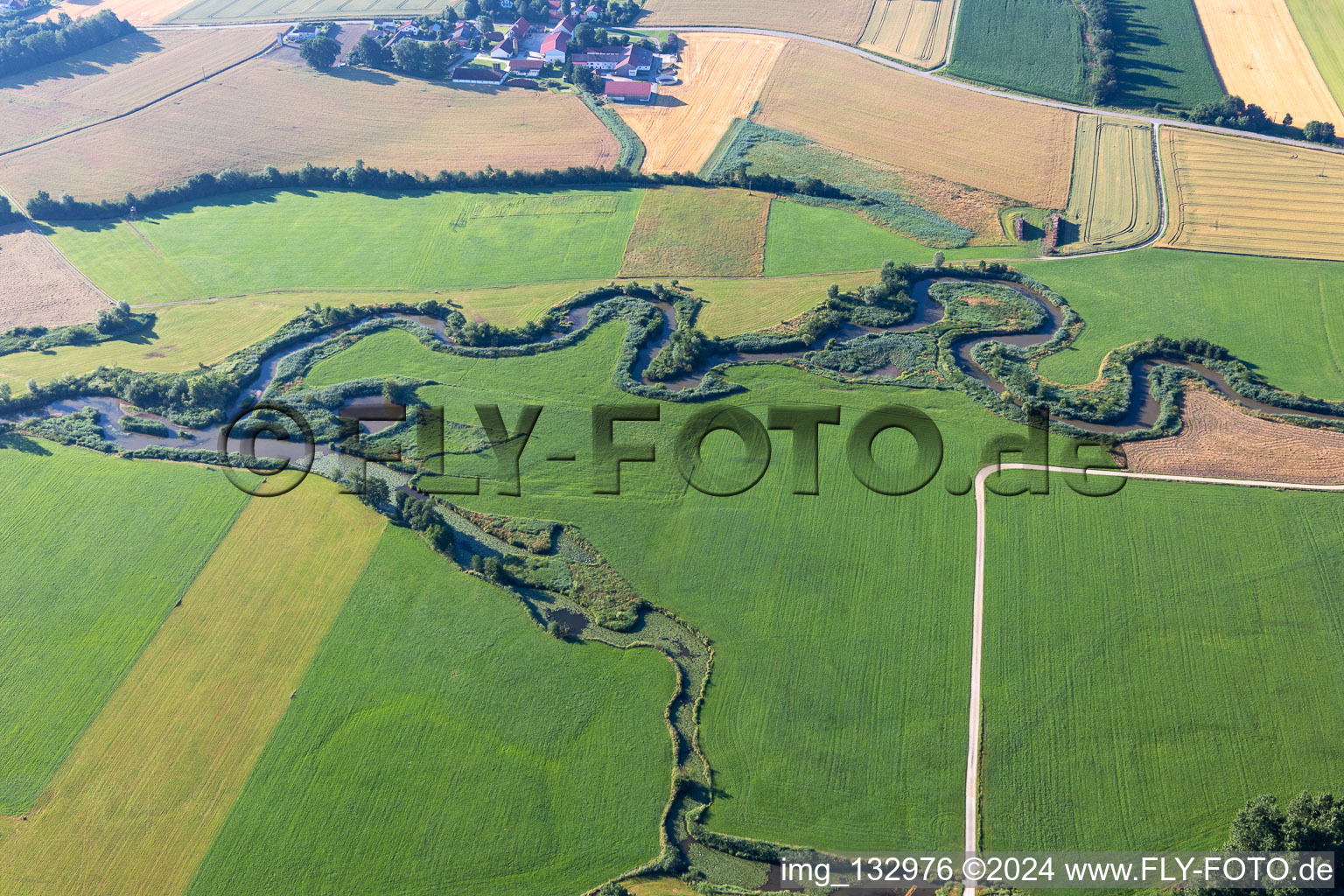 Meander of the Vils in the district Loizenkirchen in Aham in the state Bavaria, Germany