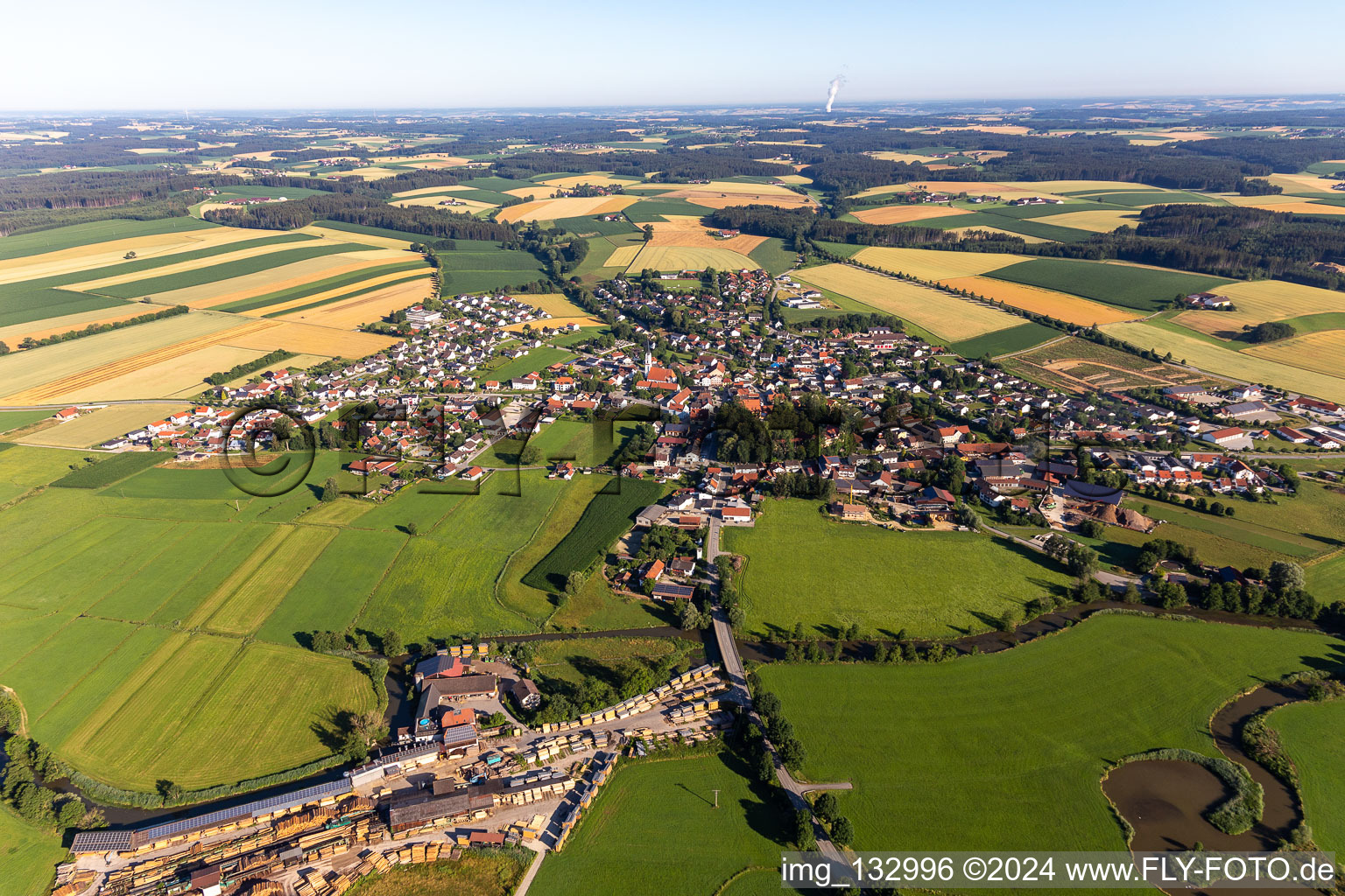 Aerial photograpy of Gerzen in the state Bavaria, Germany