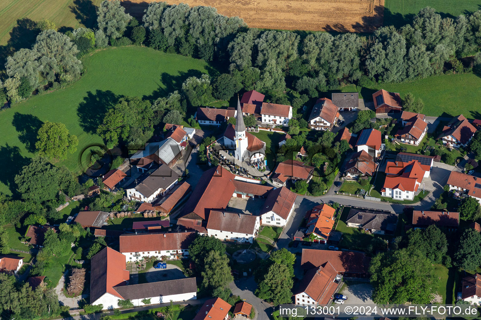 Aerial photograpy of On the Vils near Rutting in the district Leberskirchen in Schalkham in the state Bavaria, Germany