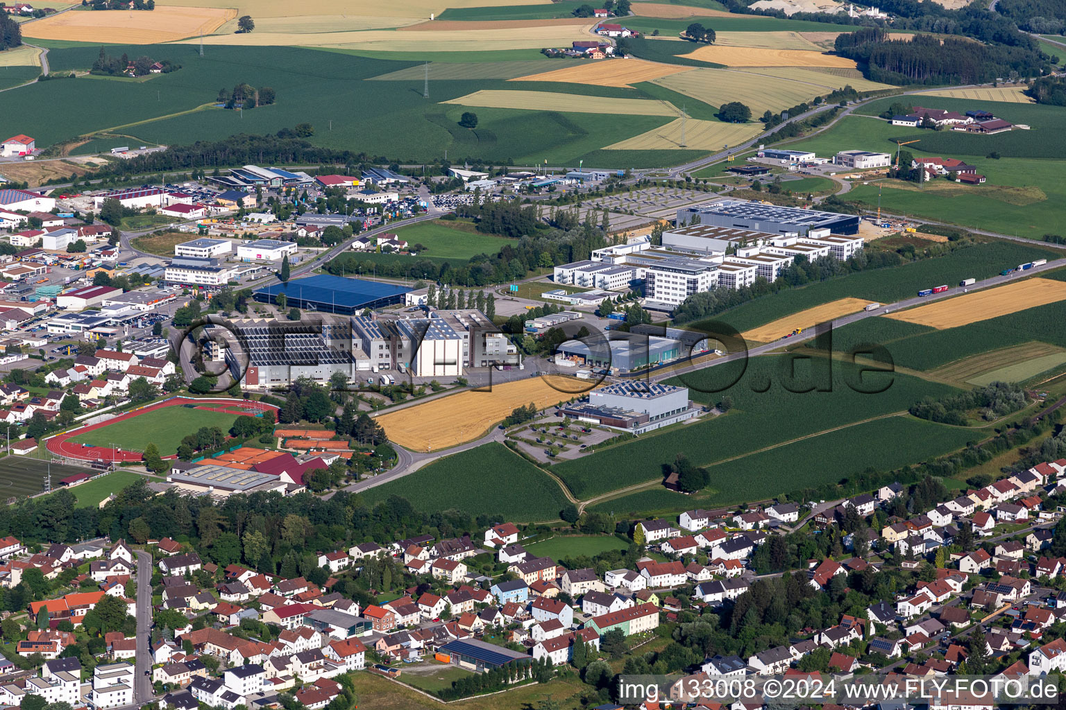 Industrial area Urbanstr in Vilsbiburg in the state Bavaria, Germany