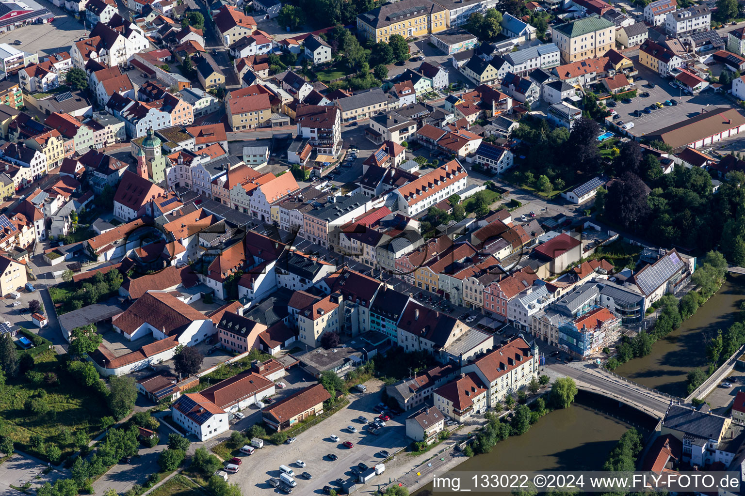 Town Square in the district Thalham in Vilsbiburg in the state Bavaria, Germany