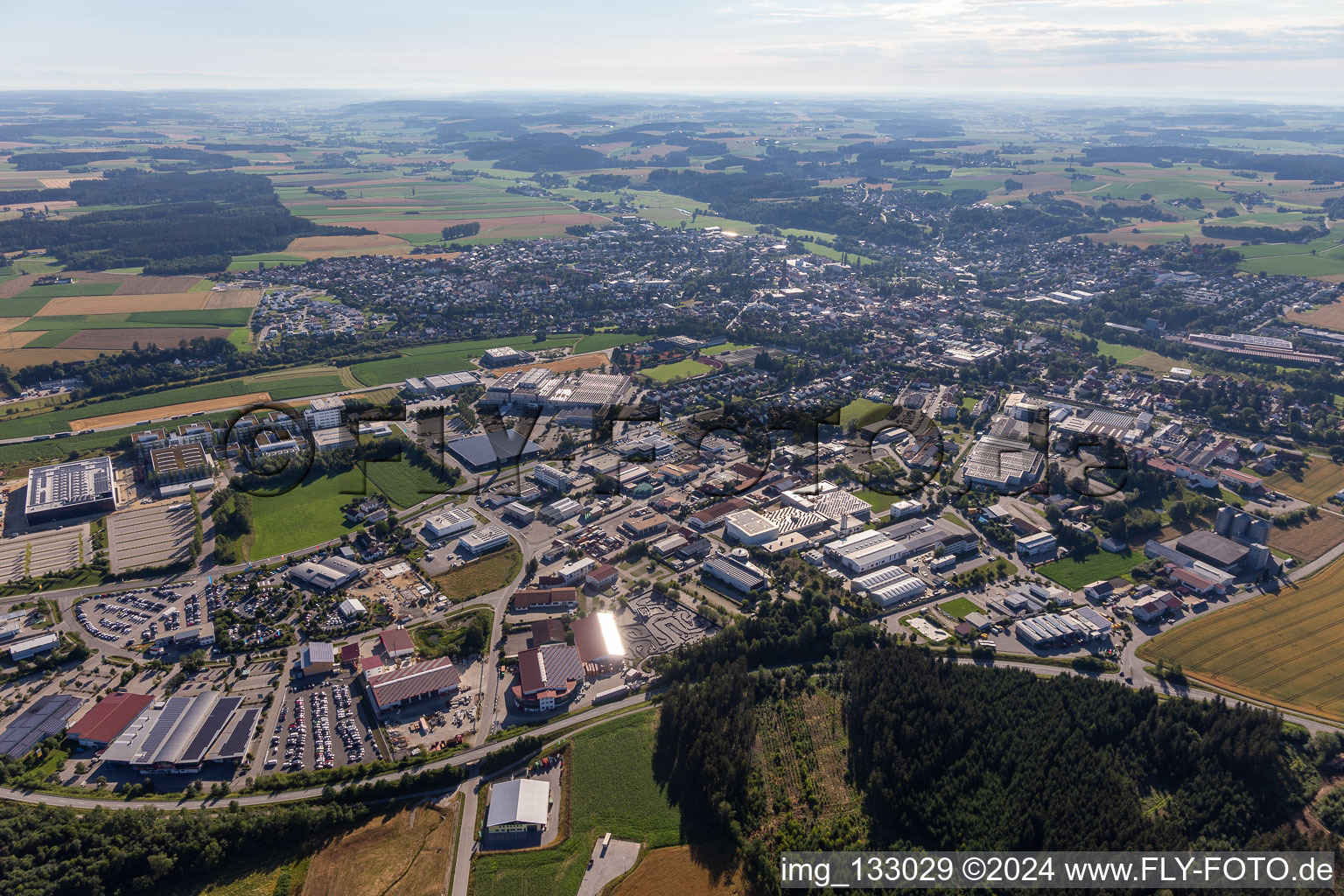 Landshuter Strasse industrial area in Vilsbiburg in the state Bavaria, Germany