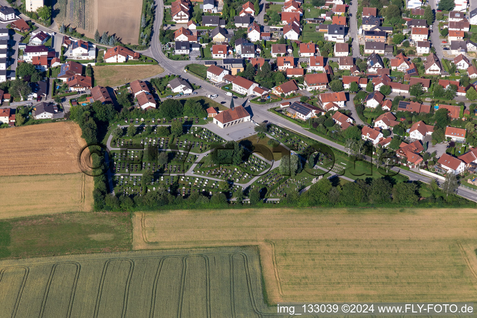 Cemetery Geisenhausen in the district Eiselsdorf in Geisenhausen in the state Bavaria, Germany