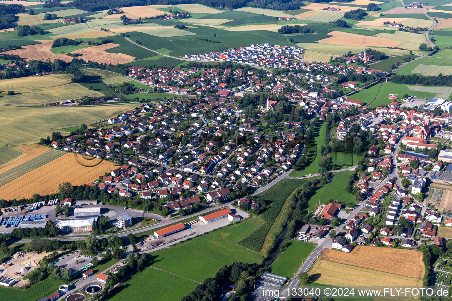 Aerial photograpy of Geisenhausen in the state Bavaria, Germany