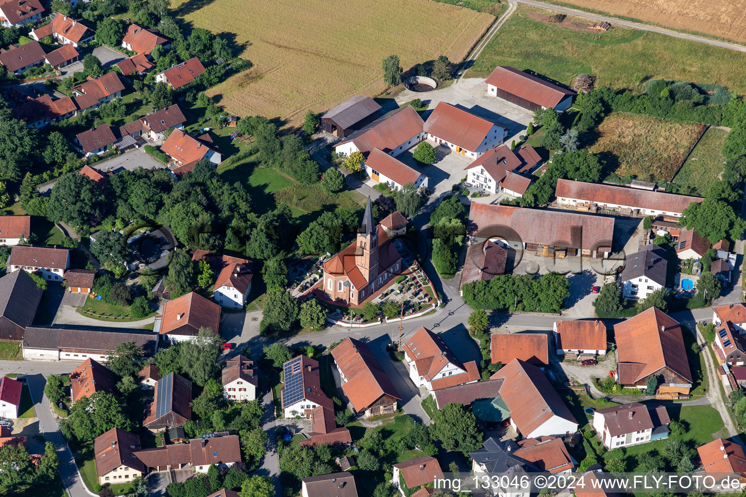 Aerial photograpy of District Hohenegglkofen in Kumhausen in the state Bavaria, Germany