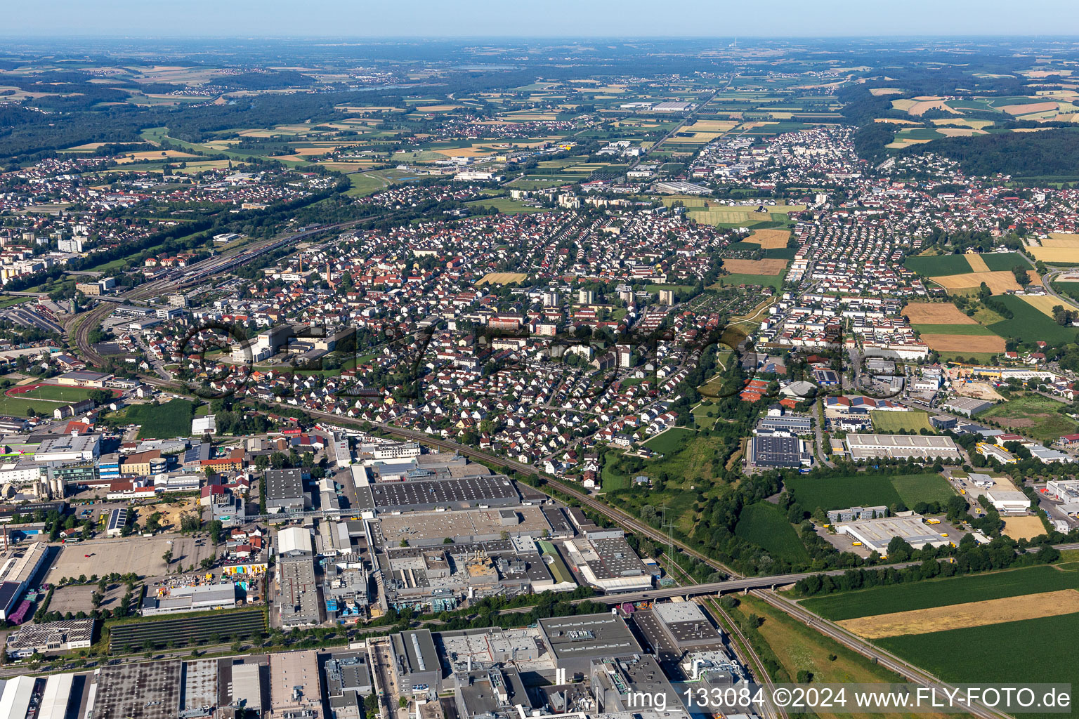 Landshut in the state Bavaria, Germany from above