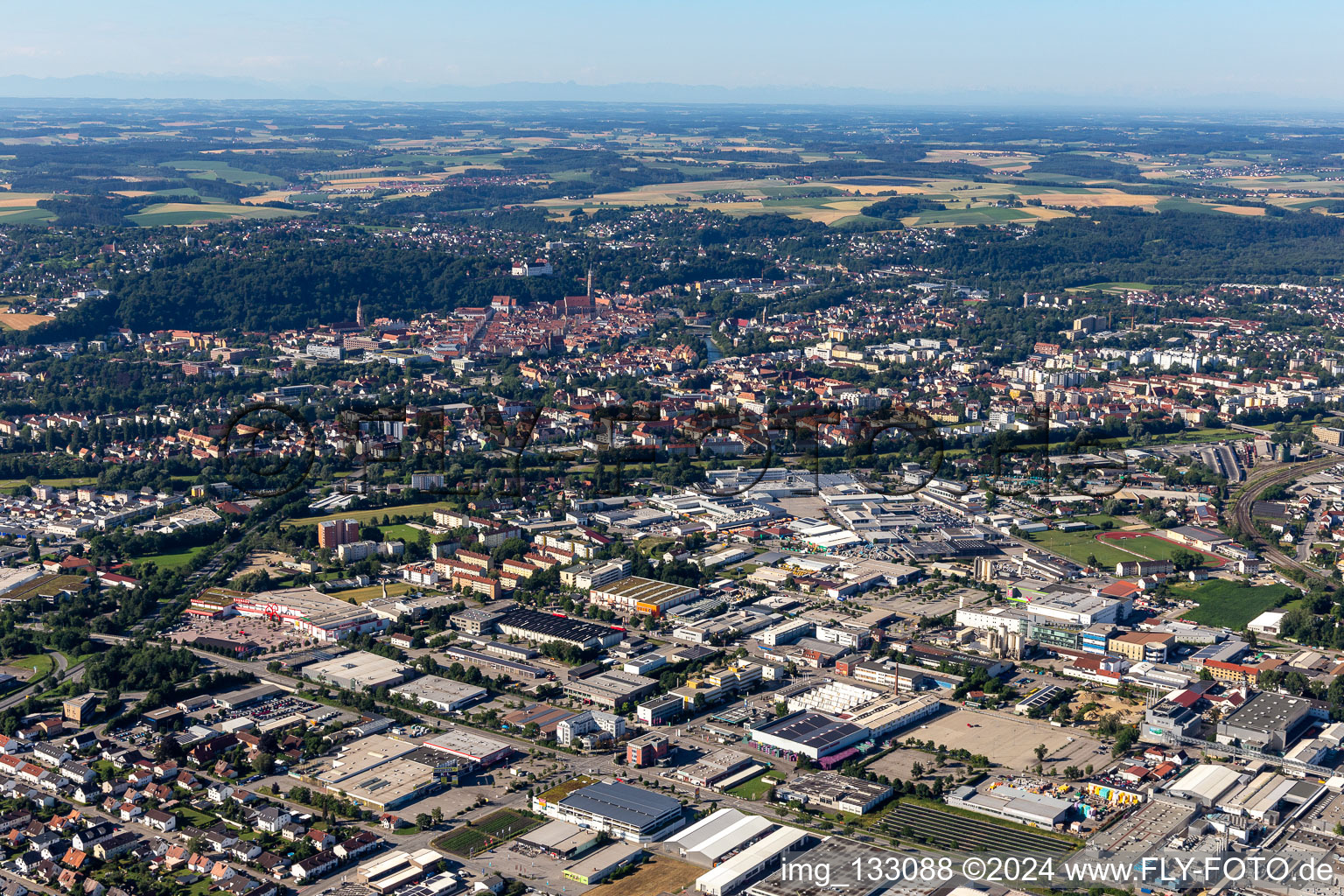 Landshut in the state Bavaria, Germany seen from above