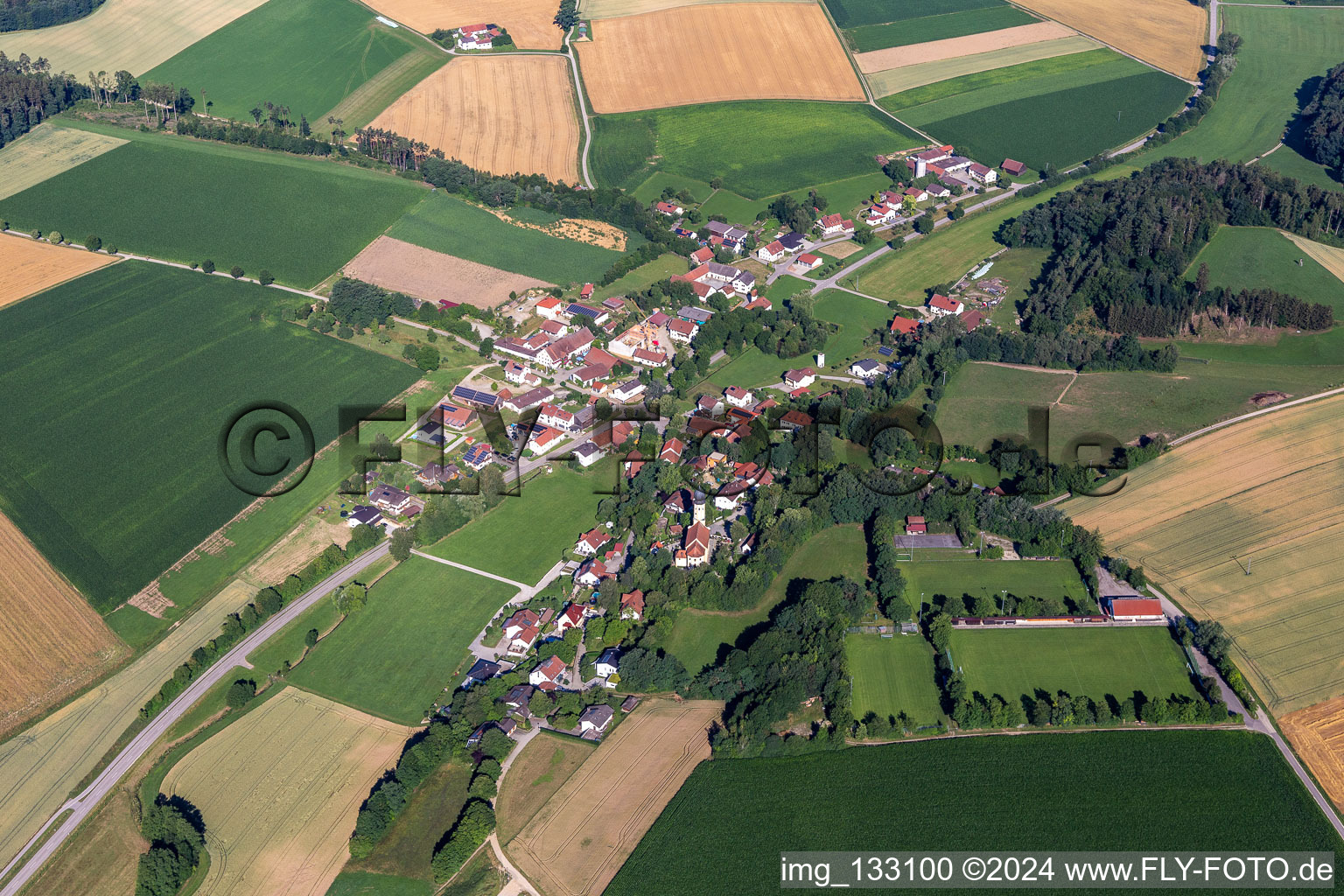 Aerial photograpy of District Oberglaim in Ergolding in the state Bavaria, Germany