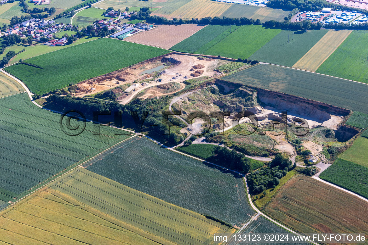 Opencast mining in the district Neufahrn in  NB in Neufahrn in Niederbayern in the state Bavaria, Germany